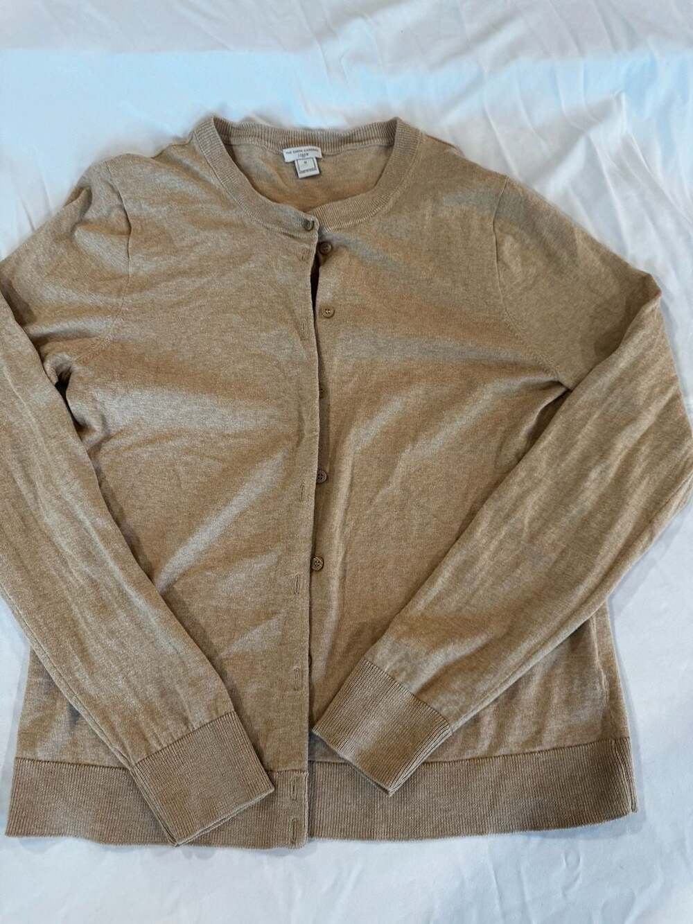 J.Crew The Caryn Cardigan Size M Tan Cotton Button Up Sweater